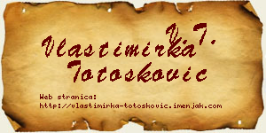 Vlastimirka Totošković vizit kartica
